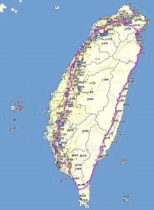 900km long cycling path around Taiwan